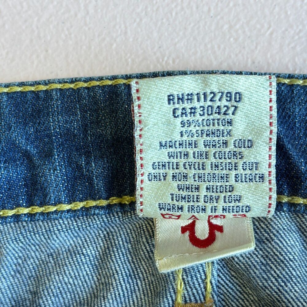 True Religion World Tour Women’s Julie Jeans Size 25 Distressed Blue USA Made - Picture 4 of 10